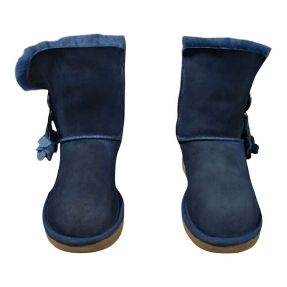 UGG Bailey Button 'Puff Dark Denim' Winter Boot Size 6 - Picture 4 of 9
